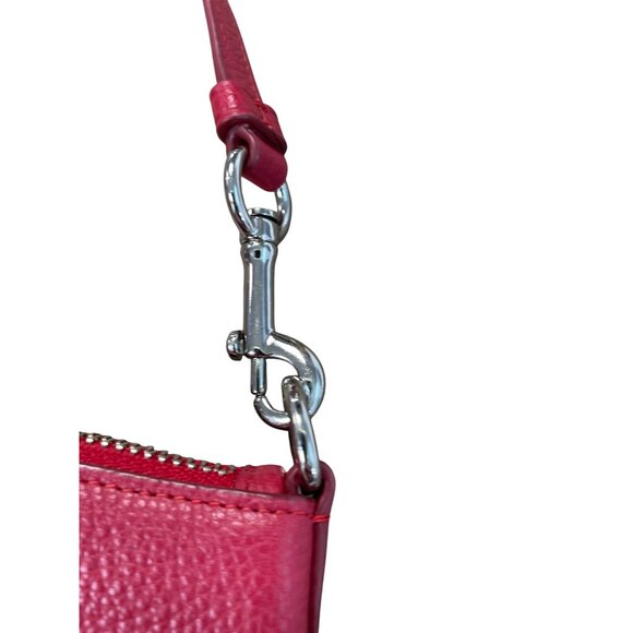 Coach Edie Womans Red Leather Pebbled Crossbody Handbag SKU 9496 - Picture 8 of 16